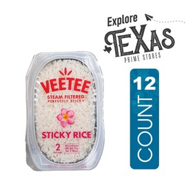 Veetee - Lavinia Essentials Bundle: 12-Pack Sticky Rice Steam Filtered 10.6 oz Microwaveable Tray + 1 Utility Prop.