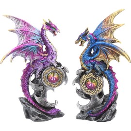 Nemesis Now U3518J7 Realm Protectors (Set of Two) Figurine 15cm Purple
