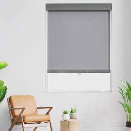 Bricurtex Cordless Roller Shades Blackout Window Blinds Thermal Insulated Privacy Protection for Home Office Bathroom, Easy to Install