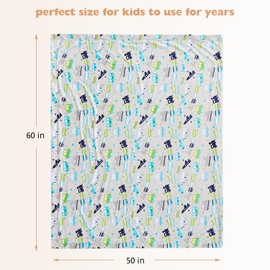 UKUSSO Kids Blankets for Boys and Girls Cozy Warm Baby Blanket Plush Cute Car Pattern Sherpa Blankets for Toddlers 360GSM Thickened Flannel Blanket for Couch Sofa and Bed Extra Soft Grey 50"x60"