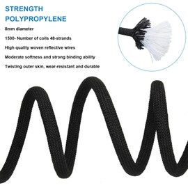 Gangying 60m Climbing Rope 8mm Outdoor Static Rock Climbing Rope High Strength Cord Safety Rope Braid Nylon Rope, Escape Rope Fire Rescue Parachute Rope with 2 Carabiner