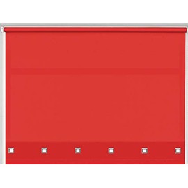 Square Eyelet Roller Blind Easy Fit Trimable Home Office Window Blinds (Red, 90cm x 165cm (35.4" x 65"))