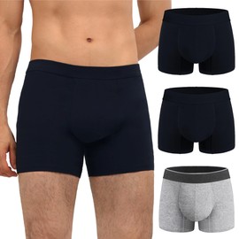 IRISMORII Incontinence Underwear for Men Washable Urinary Leak Proof Absorbent Boxer Brief Male Bladder Leakage Protection 3 Pack (Black Black Gray 4X)