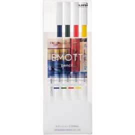 Mitsubishi Pencil M9EM4CL.NO3 EMOTT Pencil with Sharp Color Lead, 0.9, 4 Colors, No. 3, Nostalgic Color