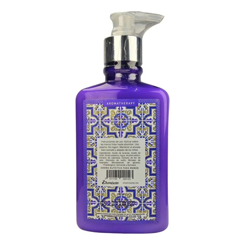 Crema Manos Lavanda Limon Chemisette 300ml Desinfecta Nutre