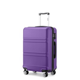 Kono 24 Inch Luggage Suitcase Lightweight with Spinner Wheels TSA Lock Hardside Medium Checked Luggage Durable Rolling Suitcase Purple
