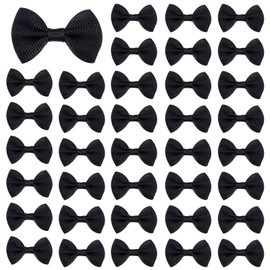 Sctmda Mini Satin Ribbon Bows Black Pack of 200 Small Satin Ribbon Bow Mini Ribbon Bowtie Mini Bows Satin Gift Bows Satin Bows for DIY Gift Boxes 1.5 x 3 cm