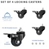 VIVO 1.5 inch M8 Threaded Locking Caster Wheels, Set of