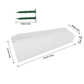 Glomora 4 Pack Downspout Splash Block,Gutter Downspout Extensions for Rainwater Drainage,Fixable Downspout Extender with 8 Fixing Nails Protect House Foundation Drainage(White)