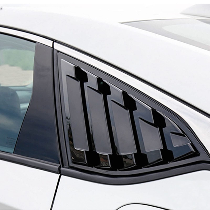 TLIFORT for Accord Glossy Black Window Scoops Louvers for Honda