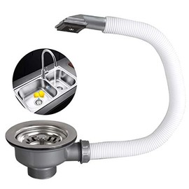 Sink Collection Stainless Steel Kitchen Sink Basket Strainer Plug Waste with Square Overflow 1Â½" (114mm)