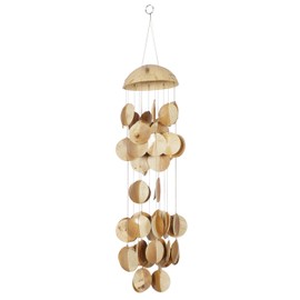 Deco 79 33113 Windchime, 5" W x 17" H, Cream White, Gold