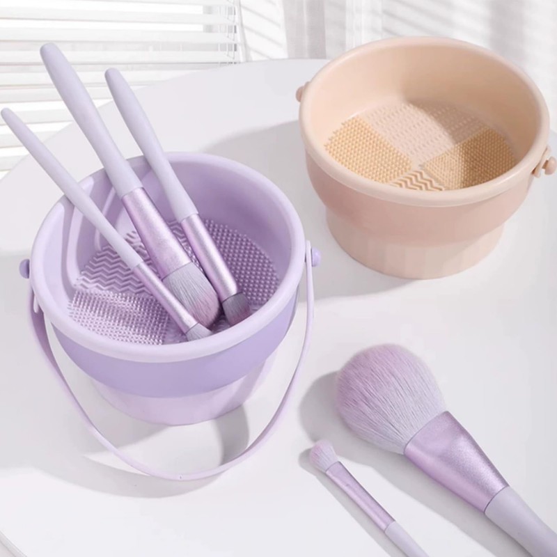 Purple 3 in 1 Makeup Brush Cleaning