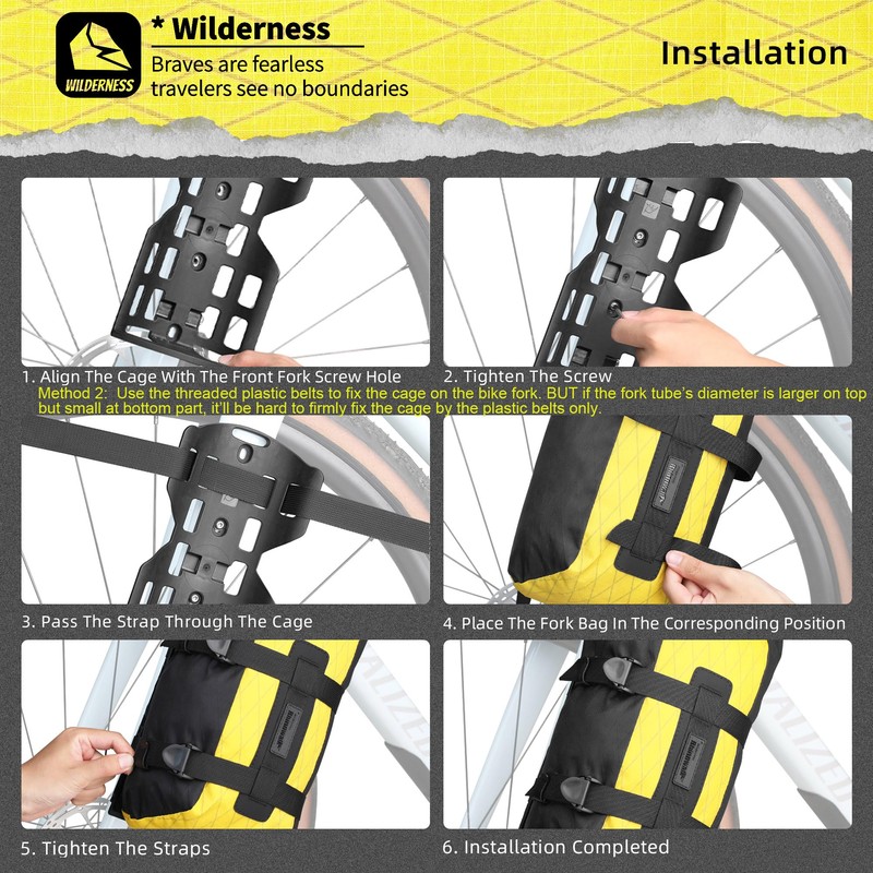 Rhinowalk Bike Front Fork Bag Waterproof Bicycle Pannier Bag 6.5L