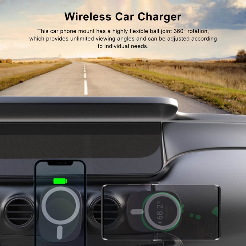 Wireless Car Charger 15W 360° Rotation Magnetic Universal Air Vent