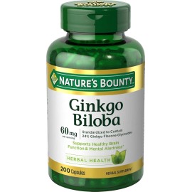Nature’s Bounty Nature's Bounty Ginkgo Biloba, Supports Healthy Brain Function, Herbal