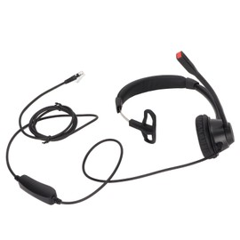 Telephone Headset Speaker Volume Adjustment Microphone Mute Monaural RJ9 Business Headset Black