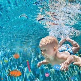 TOPWAYS Pool Diving Toy Set 3 Diving Fish Swimming Underwater Pool Training Toys Diving Games Training Children's Gifts(Diving Fish)