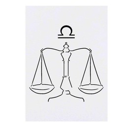 'Libra Scales' Temporary Tattoo - Water Resistant, Skin-Safe, Non-Toxic Transfer (TO00023355)