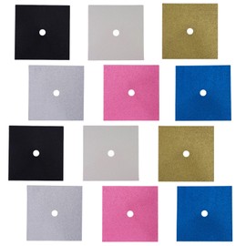BOXOB 12pcs Graduation Cap Decoration Paper, 9x9 Inches 6 Colors Glitter Construction Paper for Grad Cap Topper Decoration Glitter Cardstock for Hat Topper