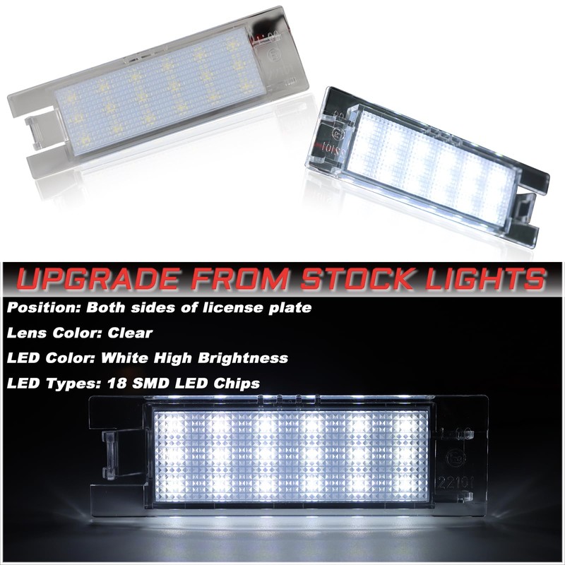 KEEGTBOX Full LED License Plate Light Tag Lamp Compatible with