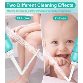 Thegreen Po Shower Portable Bidet 450 ml, 2-in-1 Pop Shower with Double Nozzle, Easy to Use and Clean, Butt Shower Personal Hygiene, Travel and Postpartum Care, Bathroom Radio Portable (Green)