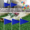 Lebei 12Pack Small Blue Pennant Stick Flag Mini Triangle Blank