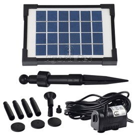 Agora-Tec® AT-2W Solar Pond Pump 2 Watt Hmax.: 170 l/h Fountain Height 0.65 m for Garden Pond or Fountain