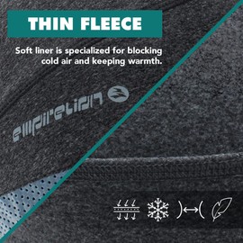 EMPIRELION Thermal Lightweight Skull Cap Helmet Liner Refletive Elements Cycling Running Beanies Hat for Men Grey