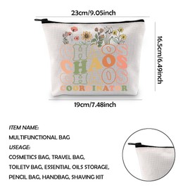 WCGXKO Chaos Coordinator Gift Chaos Colleague Bosses Governor Administration Lady Gift Chaos Coordinator Definition Makeup Bag (CHAOS Flower)