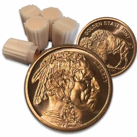 Generic 1 oz copper Buffalo round single in a flip protection sleeve (100 pack)