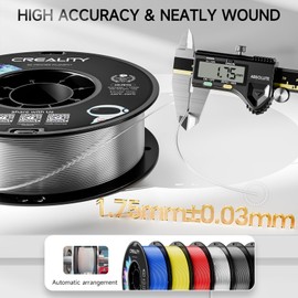 CREALITY PETG Filament 1.75mm 3D Printer Filament, 1kg (2.2lb) Neatly Wound Spool, Dimensional Accuracy ±0.03mm, 2024 Latest Batch, Fit for Ender, Bambu Lab, Anycubic,ELEGOO FDM Printers, Transparent