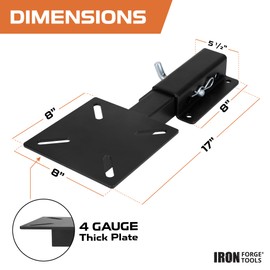 Iron Forge Tools Hitch Mount Vise Plate for Truck Trailer Receiver & Bench Mount for Hitch Table - Universal Fit Vice Stand to Pipe, Winch, Grill & Chain Vises