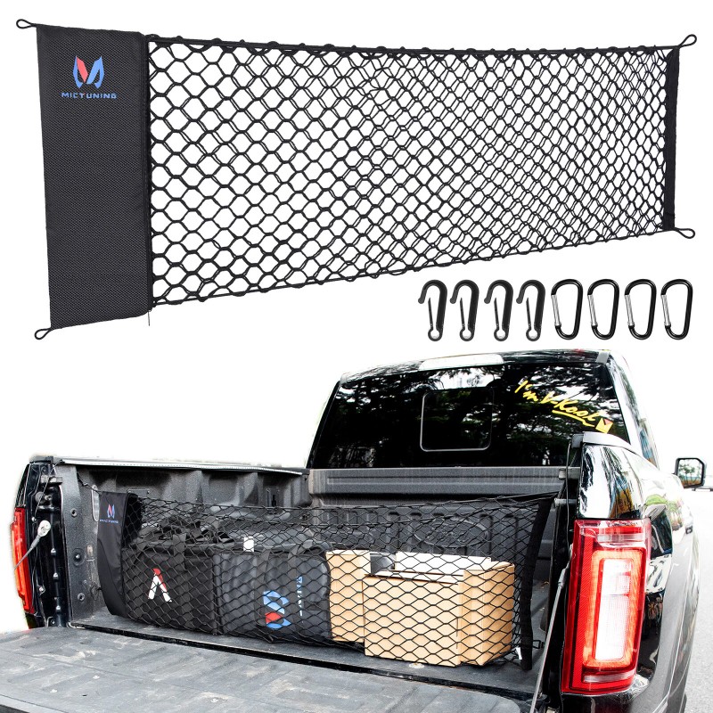 MICTUNING Elastic Truck Bed Cargo Net Storage Mesh Bag For