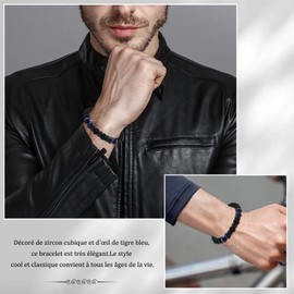 YELUWA Gift For Son, To My Son Bracelet, Son Gifts From Mum, Mother Son Gift, Pearl Bracelet 18th Birthday Boy, Best Son Bracelet From Mum Dad Parents Birthday Blue FR, Stainless Steel, Bead