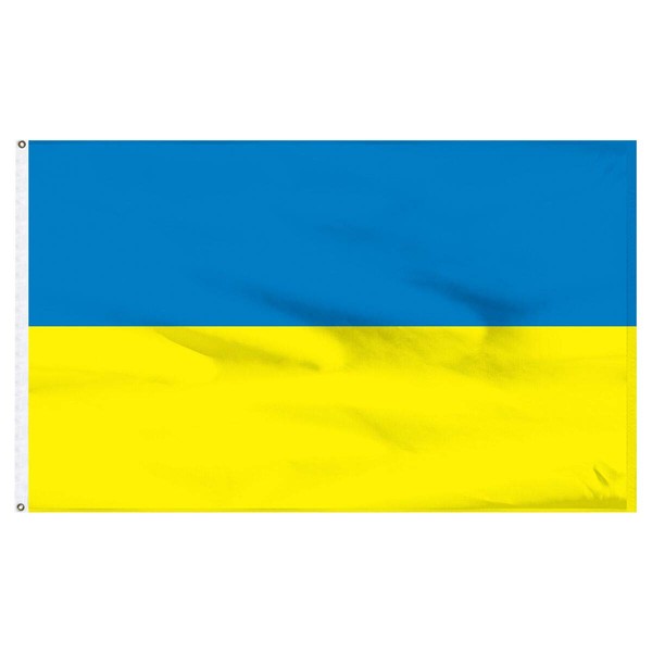 UKRAINE 3ft x 5ft BANNER/FLAG 100% POLYESTER METAL GROMMETS, Premium