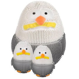 Seagull Family - Set of 3 Puffer Air- Filled Squeeze Stress Balls Gull Pigeon - Sensory, Stress, Fidget Toy (Set of 3 - Seagull Family (1 Big, 2 Small))
