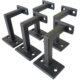 Langdoly 3-3/8" High Swivel Handrail Brackets for Staircase Stair Railing Heavy Duty Black Brackets with Screws (Fixed Stair handrail 5)