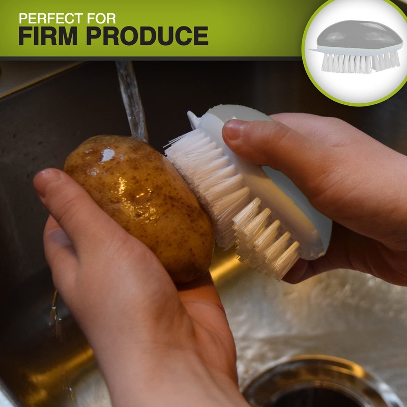 Fruit Brush Vegetable Brush with Stiff and Soft Angled Nylon