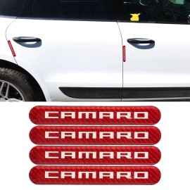 Unbranded Brand New 4PCS Camaro Real Carbon Fiber Red Car Trunk Side Fenders Door Badge