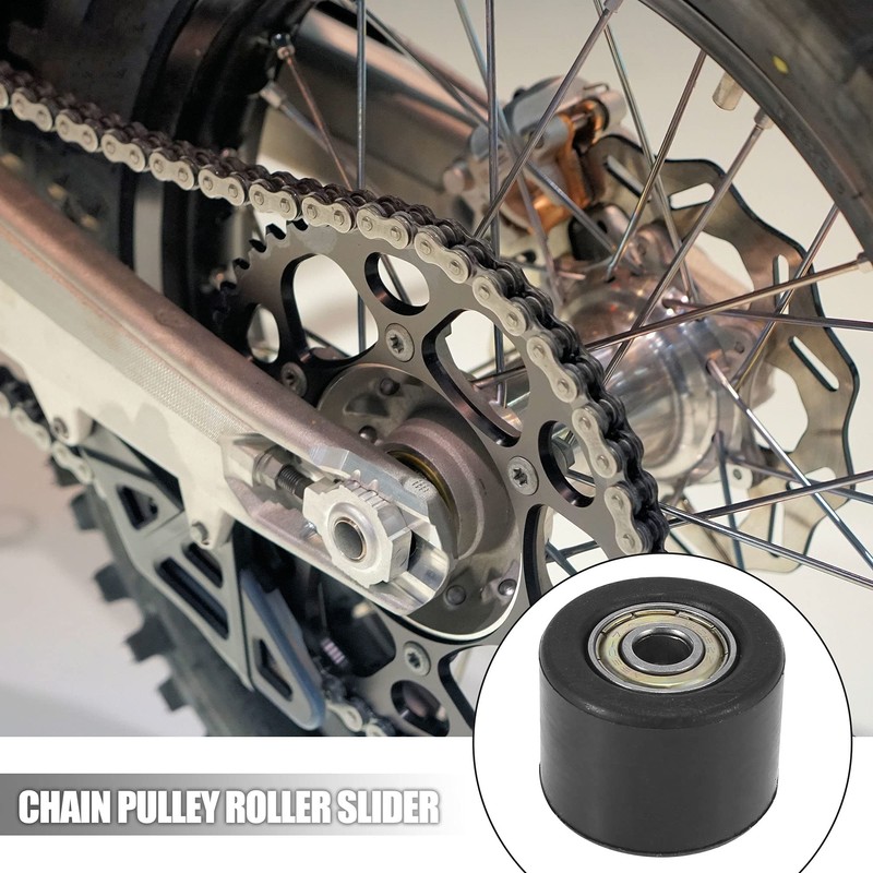Motoforti 2 Set 8mm Motorcycle Chain Pulley Roller Slider Wheel