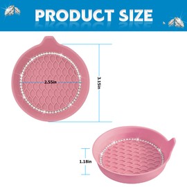 Osilly Bling Car Cup Holder Coaster, 4 Pack Universal Insert Coasters with Crystal Rhinestone, Silicone Non-Slip Shockproof Drink Mat, Car Interior Accessories Fashion Decor for Women Girl (Pink)