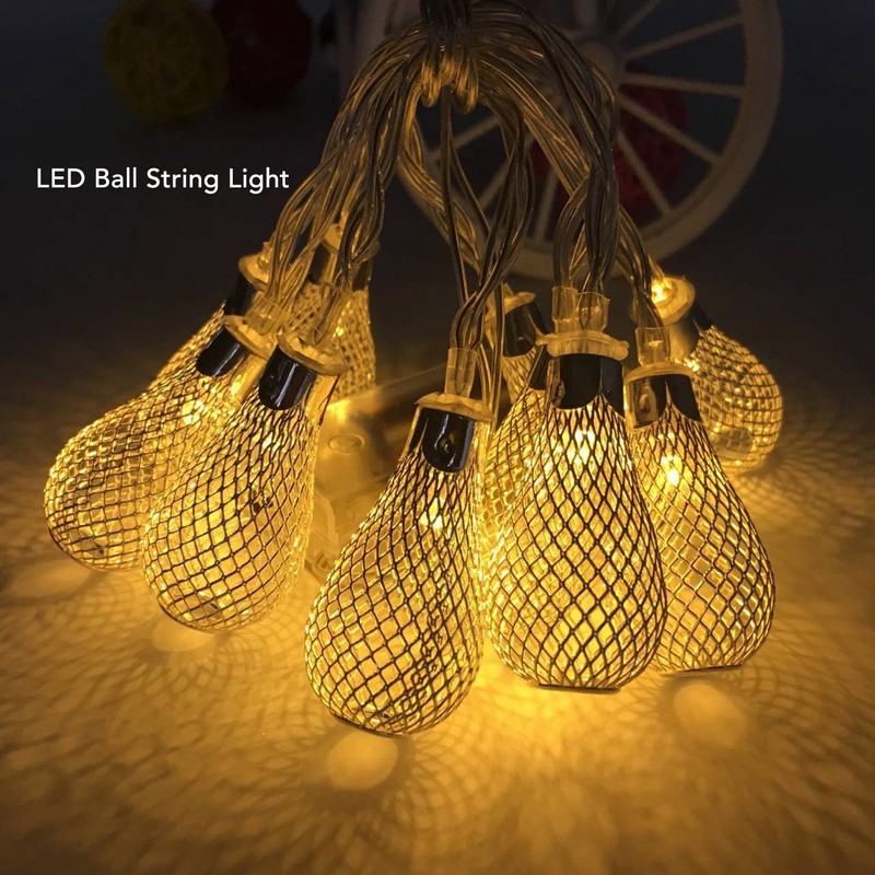 LED Ball String Light 20 Lamp Beads Waterproof Hollow Out
