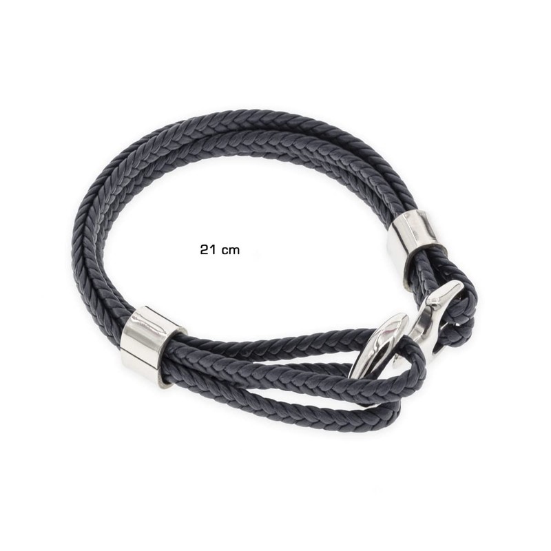 ROAL | Pulsera doble de piel para hombre, con dije