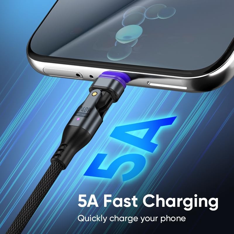 i! - 1,8m 180 Grad 240W Nylon Magnet USB C