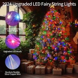 JXLEDAYY 403 FT 1200 LED Fairy Lights Plug in Christmas Lights Outdoor Decorations Waterproof String Lights with Timer 8 Modes Memory for Holiday Wedding Party Tree Wall Bedroom Garden-Multicolored