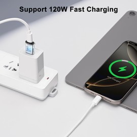 BORLTER CLAMP USB to USB C Adapter, USB 3.2 OTG Adapter with 120W Fast Charging, USB C Female to USB Male Transparent Adapter for Laptop, MacBook, U Disk, Hard Drive 2-Pack, Transparent