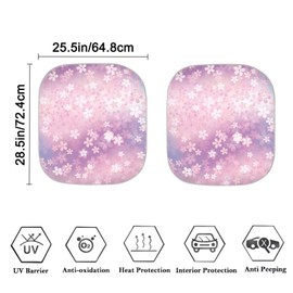 Finagallathe Pink Groovy Flower Car Windshield Sun Shade 2 Piece Foldable Car Sun Shade Windshield Cover Sunshade Blocks UV Rays Sun Visor Protector Automotive Interior Sun Protection Accessories