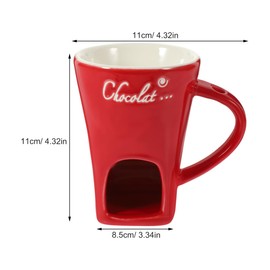 Garneck 2 Sets Chocolate Fondue Mugs Ceramic Multifunction Pot Chocolate Mug Porcelain Melt Chocolate Fondue Crucible Mini Fondue Pot for Cheese Caramel Butter