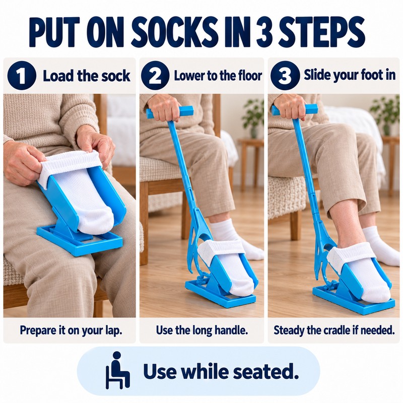 Flexible Sock Aid Stocking Slider Helper for Elderly Pregnant Disabled